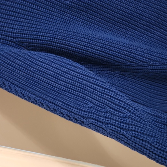 Poetry Blue Zip Up Sweater with Ribbed Knit - Picture 3 of 8